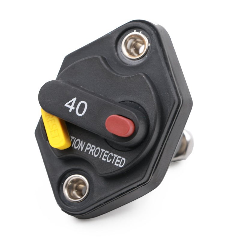 T Tocas 40 Amp Circuit Breaker with Manual Reset Button Switchable for Auto Truck RV Marine Waterproof 12-32V DC - Image 1
